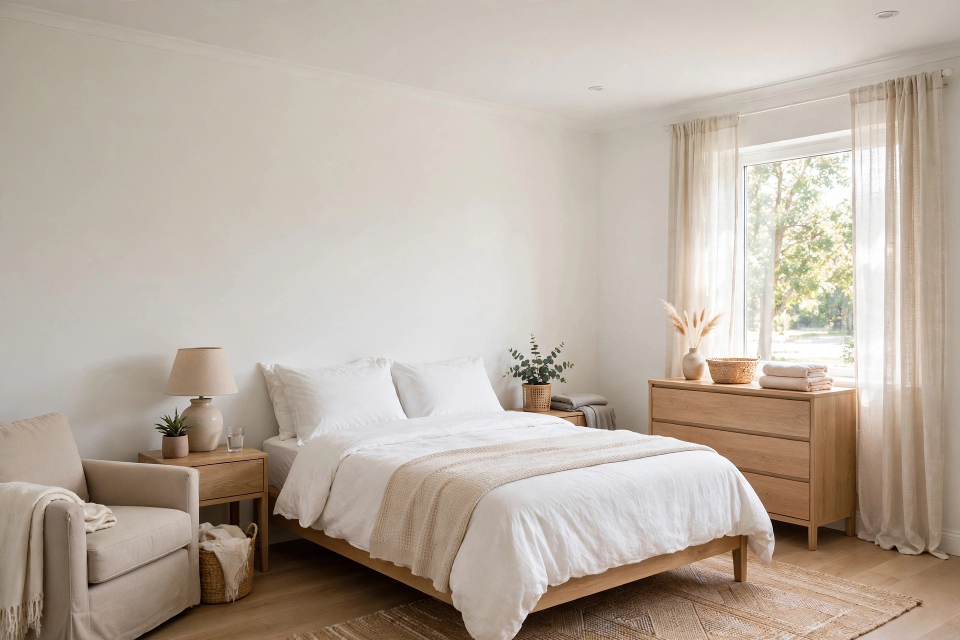 Clean bedroom with freshly painted walls in McKinney, TX