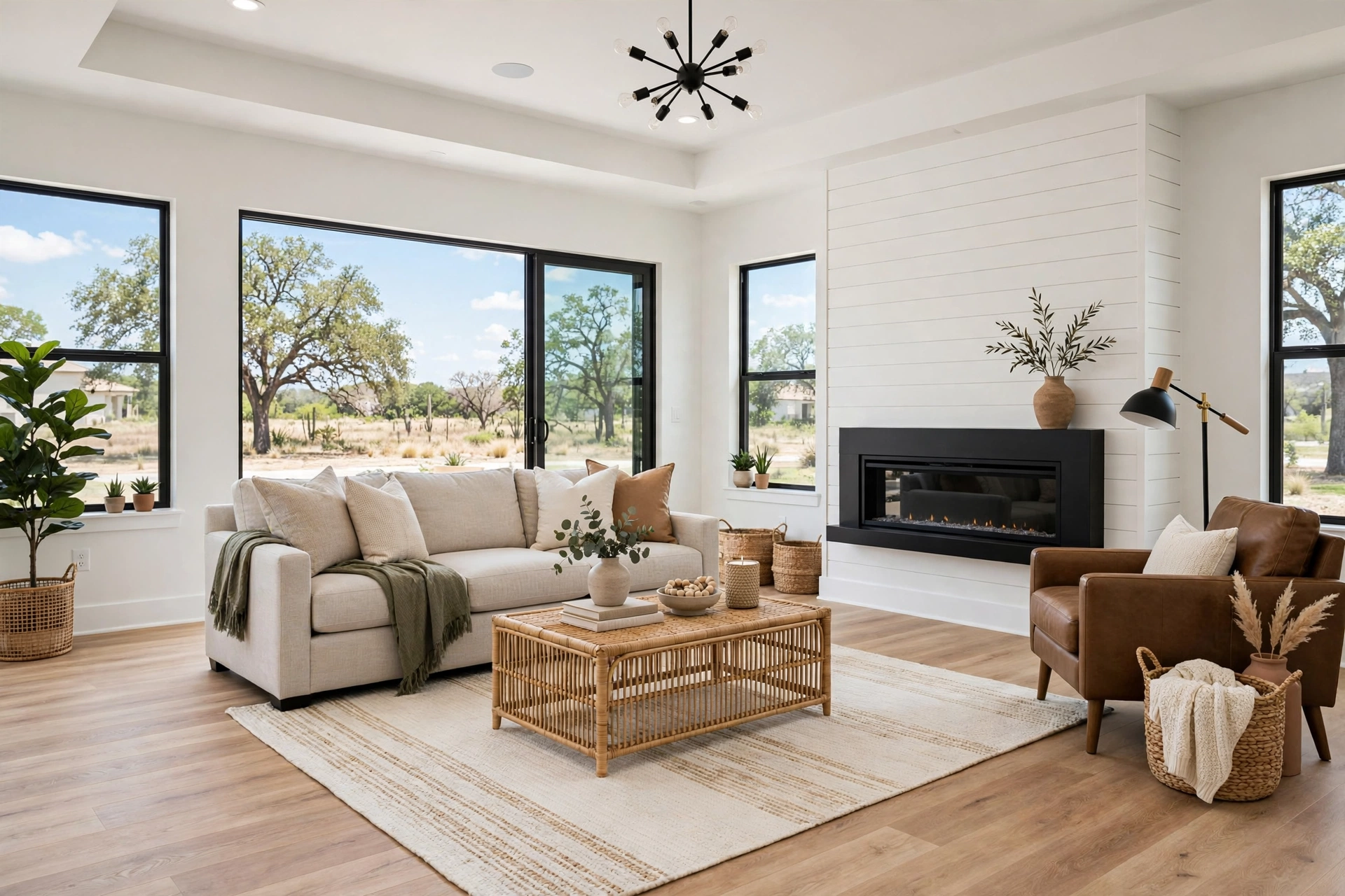 Clean restored living room in McKinney, TX